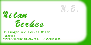 milan berkes business card
